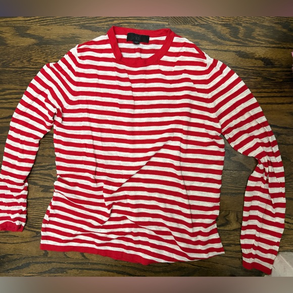 Zara Tops - Zara Red and White Striped Knit long sleeve
